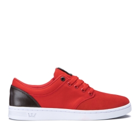 Supra Mens CHINO COURT Low Top Shoes Red/Gray | US-93255